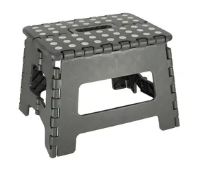 KIK Klapphocker, rutschfest, dunkelgrau / Hocker / Höhe 22 cm / Belastbarkeit 150 kg