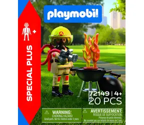 Playmobil Feuerwehrfigur 72149 Feuerwehrmann am Grill / Special PLUS