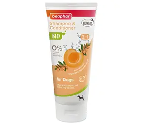 Beaphar Bio-Shampoo mit Spülung 2in1 200 ml / Für Hunde / langes, kräftiges, kurzes, lockiges Haar
