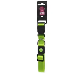 ACTIVE DOG Premium Hundehalsband L, limette / Nylon / 2,5 x 45-68 cm