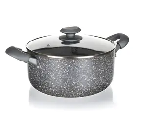 Banquet Granite PR 20 x 9,5 cm / Topf / Antihaftbeschichtung / Glasdeckel / Induktionsgeeignet