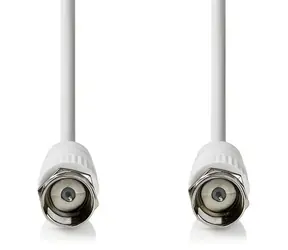 Nedis Satellitenantennenkabel F(M)-F(M) weiß / Kabel / 75 Ohm / 50 dB / doppelt geschirmt / 2 m