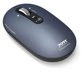 PORT CONNECT Reines MAC-Blau / Kabellose Lademaus / Bluetooth / Freilauf-Mausrad / 3200 DPI