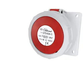 Elektromet GTS 63/5 / Einbausteckdose / abgewinkelt / 63A/400V / 5P (3P+N+Z) / IP67
