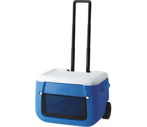 Coleman 50QT Poly-Lite Kühlbox mit Rollen, blau/weiß / Volumen 46 l / Isoliert bis zu 3 Tage