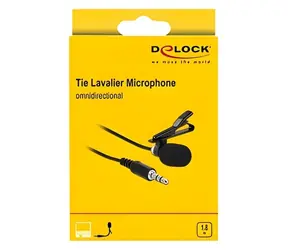 DeLock 66279 / Lavalier-Mikrofon / Ansteckmikrofon / Kondensatormikrofon / 3,5-mm-Klinkenstecker / 50 Hz-16 kHz