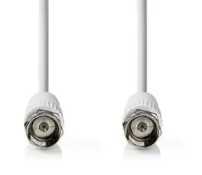 Nedis Satellitenantennenkabel F(M)-F(M) weiß / Kabel / 75 Ohm / 50 dB / doppelt geschirmt / 5 m
