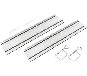 Graphite Führungsschiene für Tauchsäge / Führungsschiene / 2 x 700 mm / Kupplung und 2 Klemmen