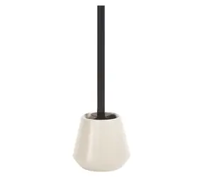 Spirella JOSHUA, mattweiß-ecru, schwarzer Griff / WC-Bürste / Keramikbehälter / 13,5 x 38,5 cm