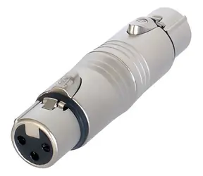 Neutrik XLR-Adapter silber / XLR 3-polig weiblich / XLR 3-polig weiblich / vernickelt