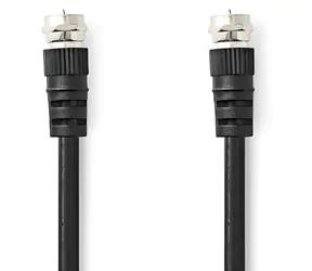 Nedis Satellitenantennenkabel F(M)-F(M) schwarz / Kabel / 75 Ohm / 50 dB / doppelt geschirmt / 1,5 m
