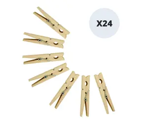 MSV Wäscheklammern, 24 Stück / Holz / 7,3 cm