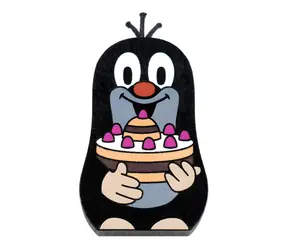 Detoa Magnet Maulwurf und Kuchen / Holz, Magnet / ab 3 Jahren