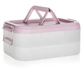 Partybox Culinaria mit rosa Deckel / Lebensmittelbehälter / 40 x 28 x 17,8 cm / Kunststoff