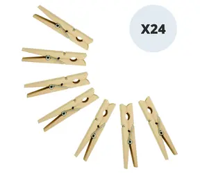 MSV Wäscheklammern, 24 Stück / Holz / 10 cm