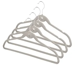 Compactor -Kleiderbügel-Set (4 Stück) / Samtbezogen, rutschfest / 42 x 23,5 x 0,5 cm