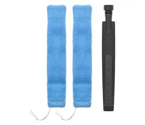 Polti Ersatz-Flachkopf und 2 Überzüge für Vaporetto SV650 / Dampfmopp-Zubehör / schwarz/blau