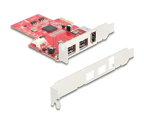 DeLock PCIe-Karte mit 2x FireWire 800 + 1x FireWire 400 / Controller / PCI Express x1 / 9-Pin + 6-Pin