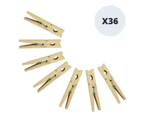 MSV Wäscheklammern, 36 Stück / Holz / 7,3 cm