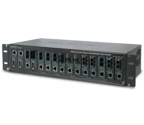 Planet MC-1500R / Rack-Gehäuse für Medienkonverter / 15 Steckplätze / 19" / redundantes Netzteil