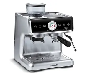 Polti Coffea G50S silber / Hebel-Kaffeemaschine / integriertes Mahlwerk / 1550 W / 2,8 l