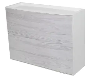 BELLI E FORTI Faltbarer Schuhschrank, weiß, helle Holzoptik / PP-Kunststoff / 51,5 x 16 x 39 cm / Stapelbar