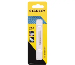 Stanley Metallbohrer 1,5 mm HSS-CNC / Metallbohrer / Durchmesser 1,5 mm / HSS-CNC / 2 Stück