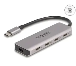 DeLock USB-Hub mit 4 Anschlüssen / USB-Hub / USB-C / 5 Gbit/s