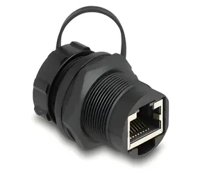 DeLock RJ45-Stecker Cat.6A mit Schutzkappe IP67 / Stecker / staub- und wasserdicht
