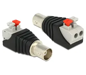 DeLock Adapter BNC (F) - Klemmenblock 2-polig / Adapter / mit Tasten