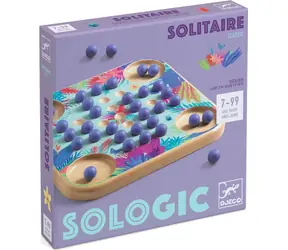 DJECO Logikspiel Sologic - Solitär / Holzpuzzle / 32 Kugeln