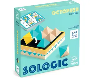 DJECO Logikspiel Sologic - OctoPush / Holz / 9 Oktaeder / 90 Aufgaben