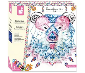 JANOD Bastelset mit Schnüren - Tiermotive / Kreativset / ab 8 Jahren / 800 Nägel / 10 Schnüre