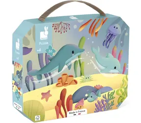 JANOD Panorama-Puzzle im Koffer „Unterwasserwelt“ / 36 Teile / 100 x 20 cm