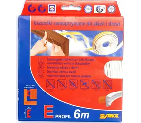 Vorel Dichtung für Fenster und Türen, weiß / Dichtung / 9 x 4 mm / Typ E / 6 m