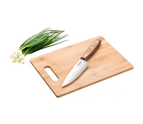 Lamart LT2059 / Schneidebrett mit Messer / Bambus, Walnuss, Edelstahl / 30 x 22 cm / Messer 15 cm