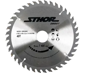 STHOR Sägeblatt für Holz 184x30 mm 40z / Sägeblatt für Holz / SK-Blätter / Durchmesser 184x30 mm / Zähnezahl 40