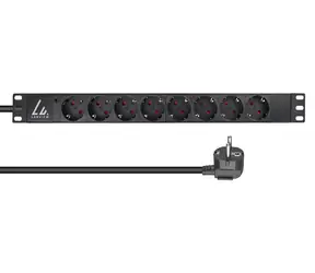 Lanview Rozvodný panel do racku 19" / Rozvodný panel / 1U / 8x Schuko / 16 A / 2 m