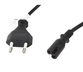 Lanberg Netzkabel CEE7/16 - IEC C7 schwarz / Netzkabel / 3 m / VDE