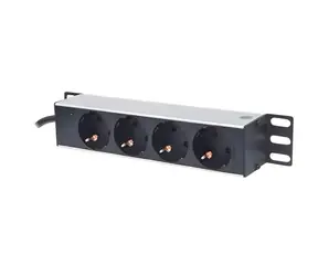 Lanview Rozvodný panel do racku 4x Schuko / Rozvodný panel / 1U / 10A / 3m kabel