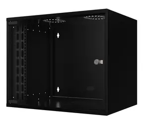 Lanview SOHO schwarz / Wandschrank / 9 HE / 535 x 400 x 440 mm / Tragfähigkeit 80 kg / IP40