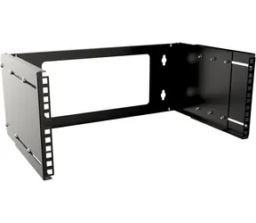 Lanview Open-Frame-Wandgerät 4 HE, schwarz / Offenes Rahmendesign / 19 Zoll / Tragfähigkeit 20 kg / Einstellbare Tiefe