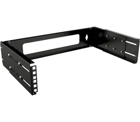 Lanview 19" offenes Wandregal 2HE schwarz / Offenes Regal / Tiefe einstellbar 150-350 mm