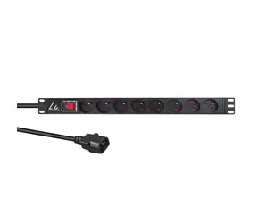 Lanview Rozvodný panel pro rack 19" / Rozvodný panel / 1U / 8x Schuko / 16 A / 2 m