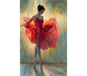 Norimpex Diamantmalerei Ballerina in Rot / Diamantmalerei / 30x40 cm