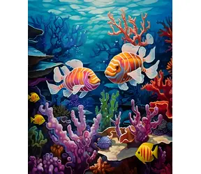 Norimpex Diamantmalerei Korallenriff mit Fischen / 30x40 cm