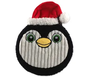 DOG FANTASY Winter Tale Pinguin / Hundespielzeug / Plüschtier / Flach / Quietschgeräusch / 25 cm