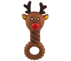 DOG FANTASY Winter Tale Rentier / Hundespielzeug / Latex / Quietschgeräusch / 14 cm