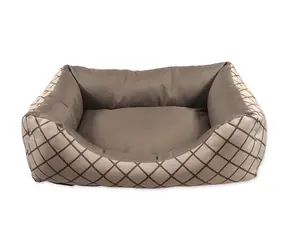 Hunde-Fantasiesofa beige / Bett mit Seitenwänden / 55 x 40 x 16 cm / waschbar / für kleine Hunderassen