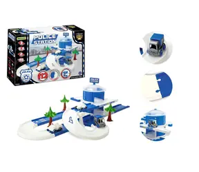 Wader Rennbahn mit Garage Kinderautos 3D Polizei / Kunststoff / 3,8 m / 3 Autos / ab 3 Jahren